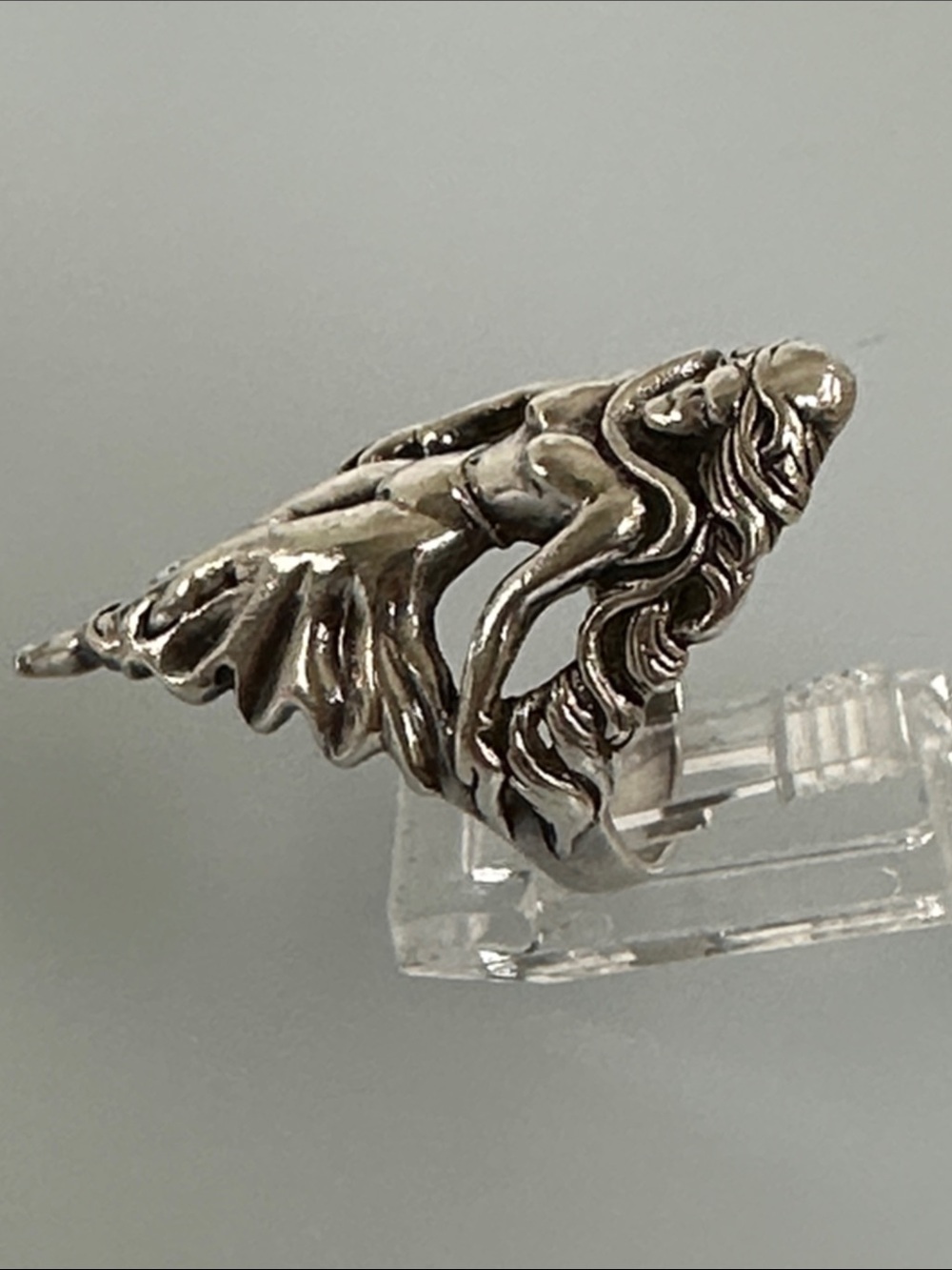 925 Sterling Silver Mermaid Statement Ring - Picture 6 of 6